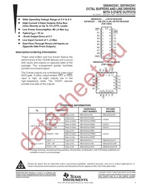 SN74HC541PWE4 datasheet  